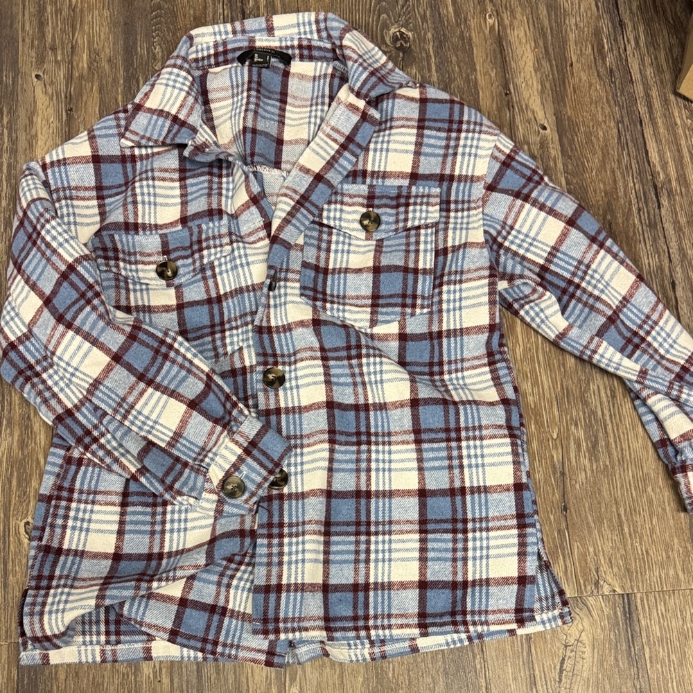 Plaid Button-Up Shacket - image 1